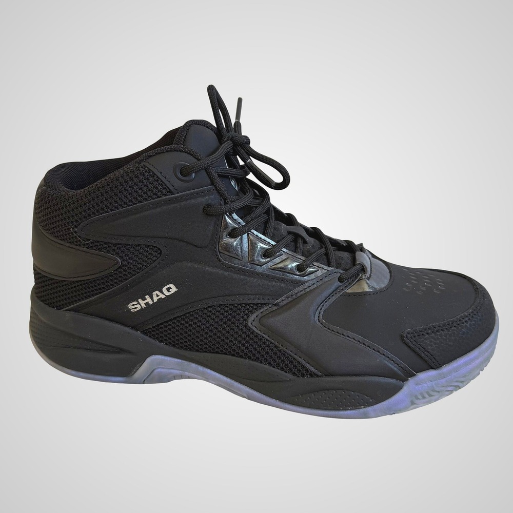 SHAQ Motivate Basketball Shoes Men's‎ Size 10.5 Black Mid Top Lace Up Sneakers